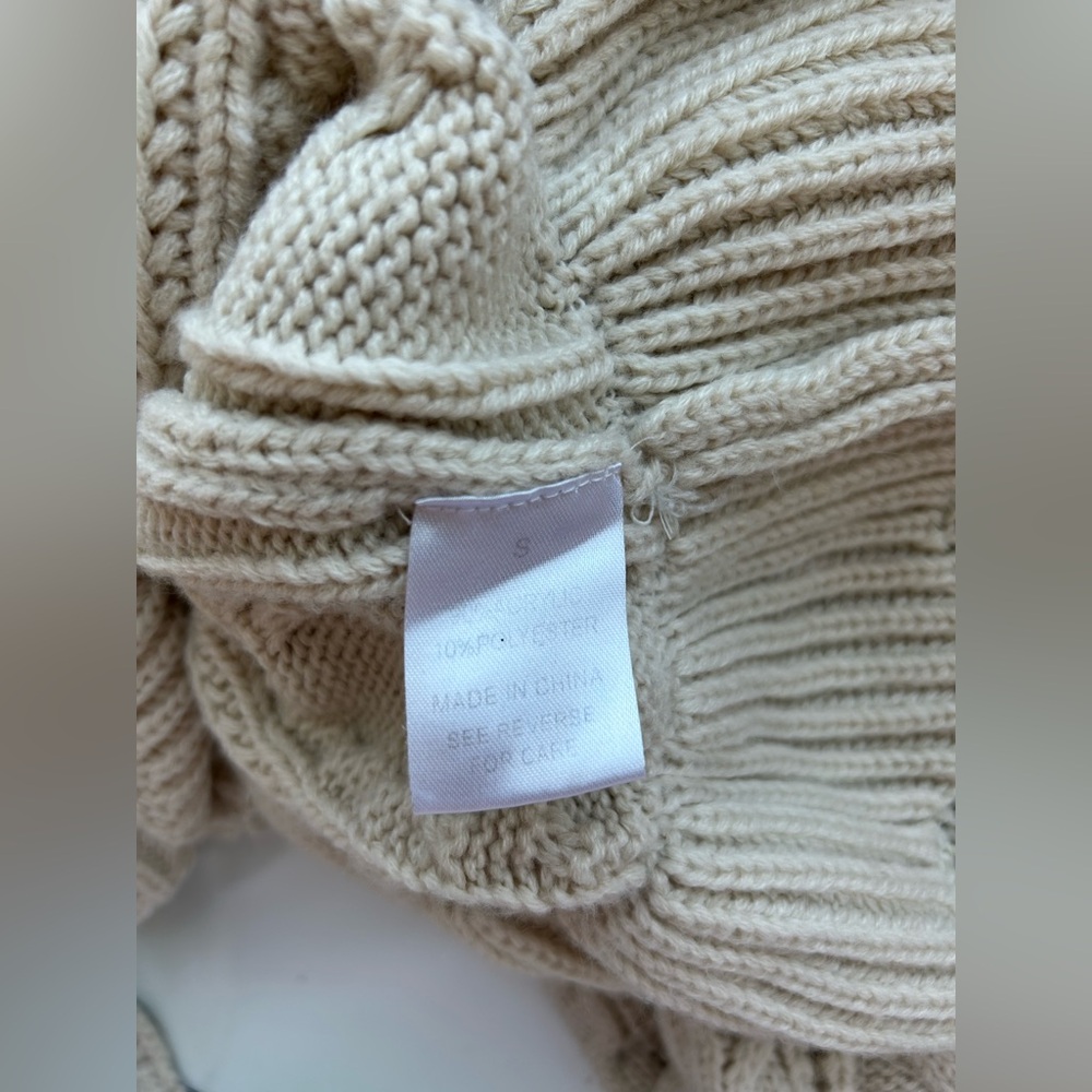 Wishlist Cream Cable Knit Peplum Sweater - Picture 10 of 10
